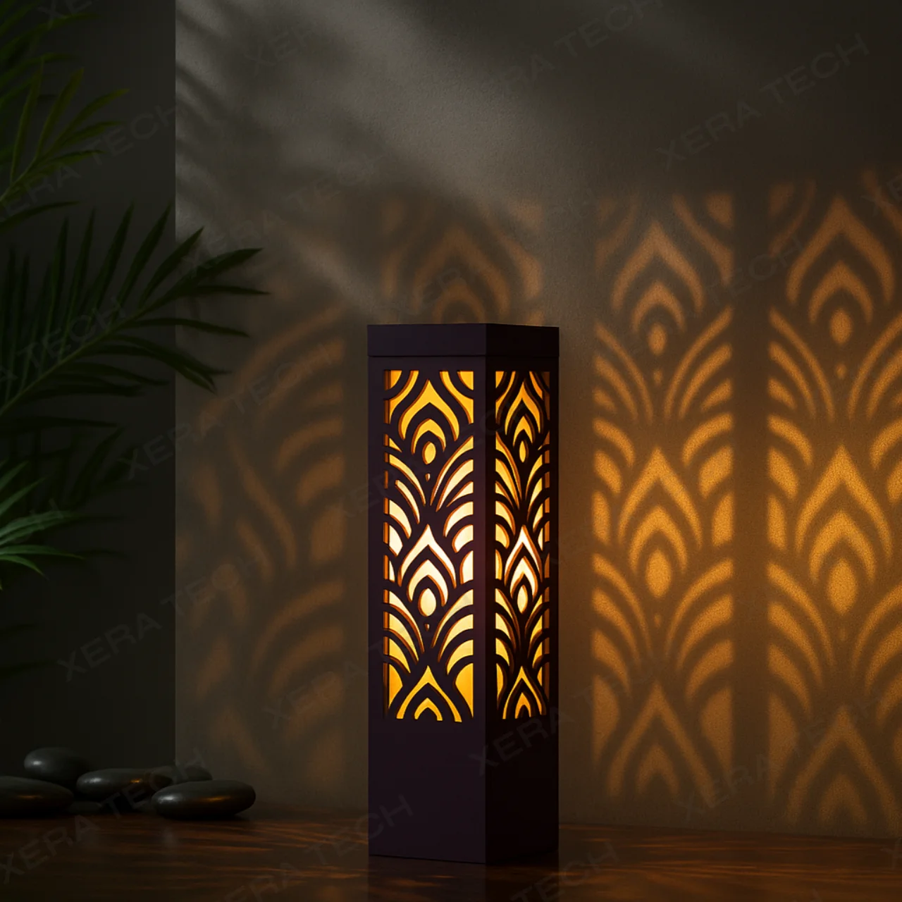 Square Laser-Cut Engraved Decorative Bollard Light price India