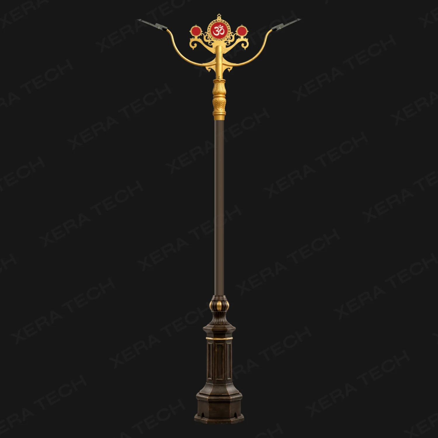 Om Theme Double Arm Decorative Street Light Pole - Decorative Street Light - India